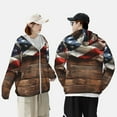 thumbnail image 5 of Sun Protection Shirts for Men/Women - Rustic American Flag Wood Long Sleeve Sun Hoodie Jacket for Fishing Running Hiking, 5 of 6