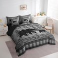 thumbnail image 3 of Castle Fairy Teenagers Animal Bears Bedding Comforter Set,Black Grey King Bedding Sets, 3 of 8