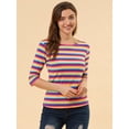 thumbnail image 2 of Dde San Patricio Camisecon mangas de codo pamujer Camisebásiinformal con cuello de barco y corte ajustado Multicolor XL, 2 of 6