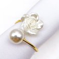 thumbnail image 3 of Coofit Anneau de Serviette Fleur en Alliage : 6 Pcs Porte-Serviette Perle Fausse Boucle pour Table, 3 of 10