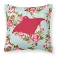 thumbnail image 2 of Carolines Treasures Manta ray Shabby Chic Blue Roses Canvas Fabric Decorative Pillow BB1014 18H x18W multicolor, 2 of 2