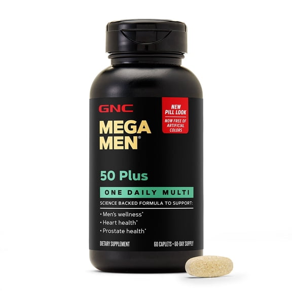 GNC Mega Men One Daily 50 Plus, 60 Caplets (Pack of 1)