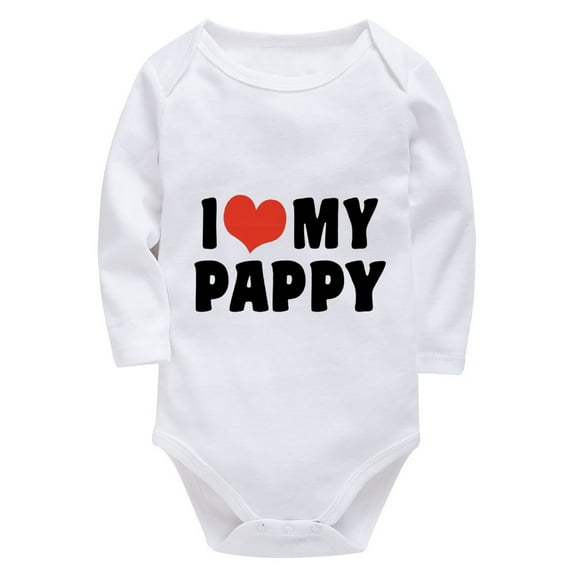 I Love My Pappy Baby Suit Onesie Long Sleeve Cute Newborns Outfits White 0-3 Month Baby Boy Suit