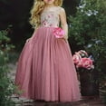 thumbnail image 2 of Princess Kids Baby Flower Girls Dress Halter Lace Tulle Sleeveless Floral Party Wedding Bride, 2 of 7
