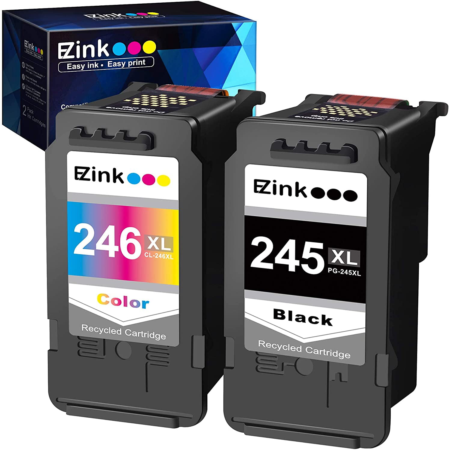 1 Black 1 Color Inktopia Combo Compatible Ink Cartridge Replacement for Canon PG 245XL CL 246XL 245 XL 246 XL PG-243 CL-244 Used in PIXMA iP2820 MG2420 MG2520 MG2922 MG2924 Printer 