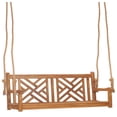 thumbnail image 2 of Teak Wood Chippendale Double Outdoor Patio Swing, 2 of 5