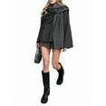 thumbnail image 2 of Women'S Oversized Scarf Jacket Shawl Wraps Knit Long Sleeve Button Winter Peacoat Gray M, 2 of 9