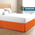 thumbnail image 2 of 16-Inch Drop RV King Size 72" x 80" Orange Solid Bed Skirt Split Corner Pleated Style Easy Fit Easy Care 100% Egyptian Cotton 500 Thread Count, 2 of 6