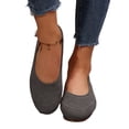 thumbnail image 2 of Domuza Womens Fashion Solid Color Leather Casual Shoes Everyday Footwear Classic Design Easy Pair with Jeans Flat Sole Gray 7（EU-38）, 2 of 7