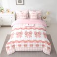 thumbnail image 2 of Erosebridal Pink Alphabet Bedding Queen Size,Geometric Buffalo Bedding Sets Queen Size,Letter Personalized Comforter Sets with Sheets,Microfiber Kawaii Room Decorative,Reversible,7 Pieces, 2 of 6