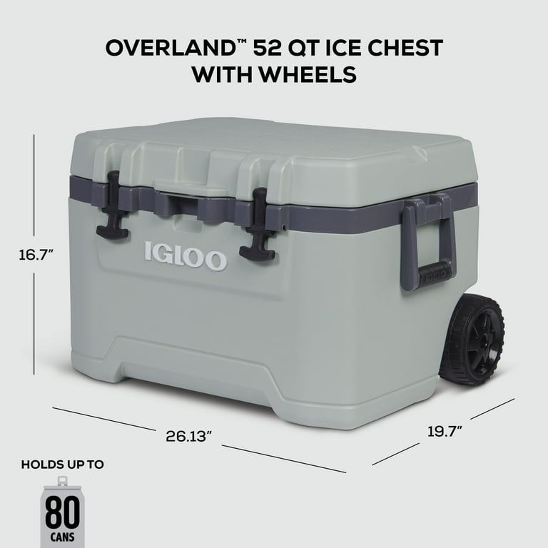 Igloo Overland 52 QT Insulated Cooler with All-Terrain Wheels