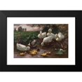 thumbnail image 2 of Alexander Koester 18x12 Black Modern Framed Museum Art Print Titled - Erpel with Ducks and Chicks on the Lake Bank (Approx. 1905-1910), 2 of 5
