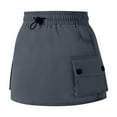 thumbnail image 2 of JIAYUE Cargo Skirts For Kids Girls Solid Color Mini Elastic Waistband with Pocket Cargo For Toddler Charming Adjustable Skirt, 2 of 6