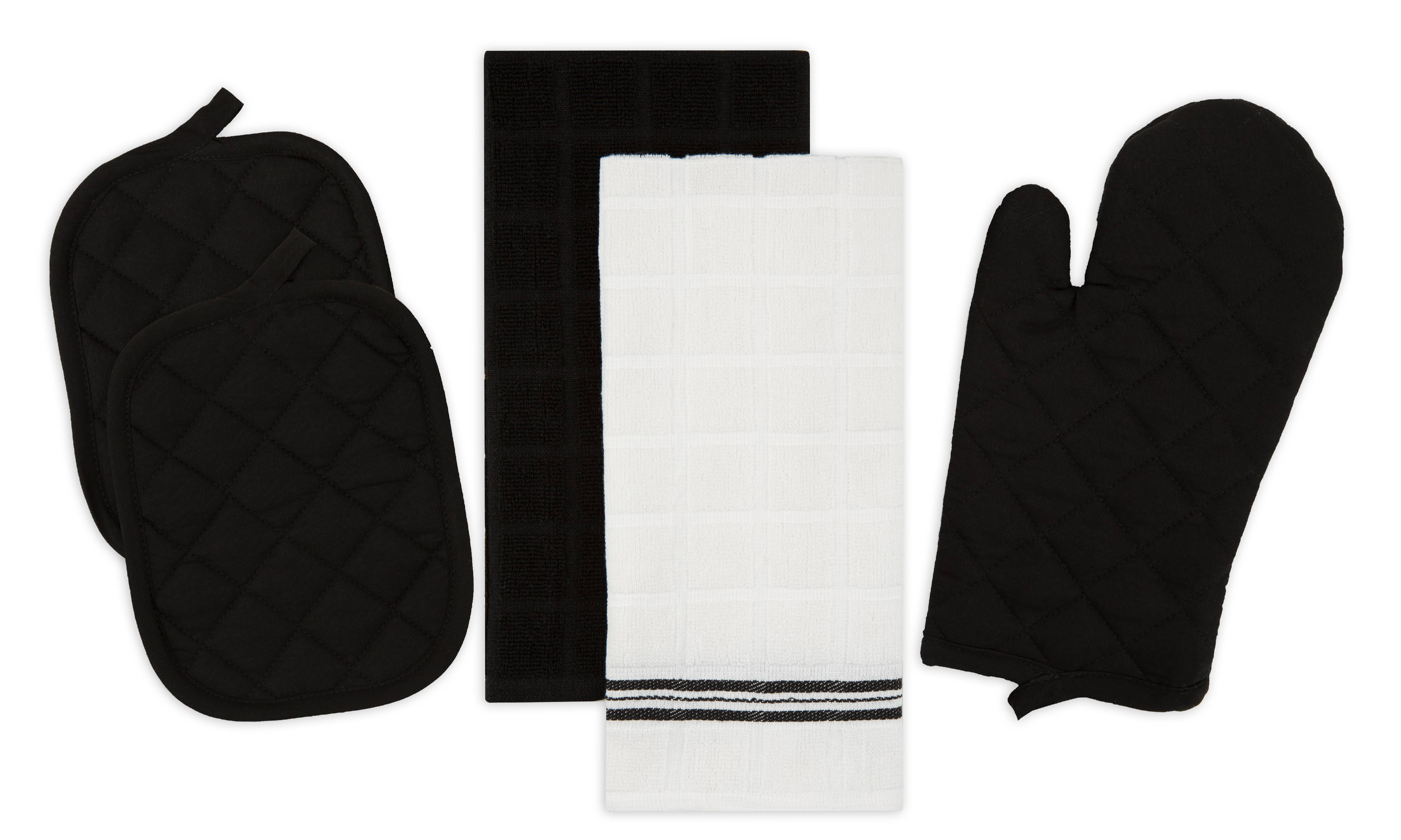 Mainstays Kitchen Towel, Oven Mitt & Pot Holder Kitchen Set, 5 Piece