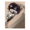 thumbnail image 2 of alexandrite ring, engagement ring, oval cut, color changing gemstone Silver Ring, 2 of 4
