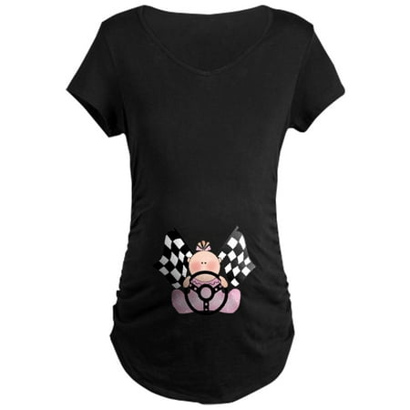 Lil Race - CafePress - Lil Race Winner Baby Girl Maternity Dark T Shirt - Maternity Dark T-Shirt