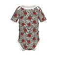 thumbnail image 2 of Balery Leopard Print Rose Pattern Baby Climbing Clothes Infant Bodysuit Cute Infant Bodysuit Baby Romper-6 Months, 2 of 7
