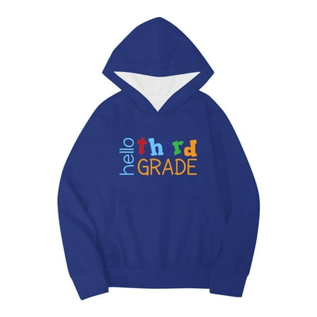 

KTMKH Unisex Kids Soft Pullover Hooded Sweatshirt Boys Girls Autumn WInter School Season Third Grade Letter Printed Long Sleeve Hoodie Warm And Tops Children s Clothing for 12-18 Months