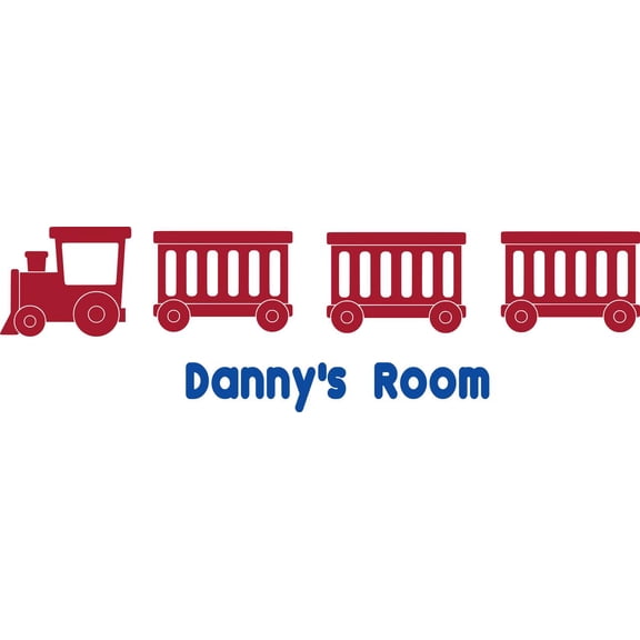 Personalized Name Vinyl Decal Sticker Custom Initial Wall Art Personalization Decor Boys Room Railroad Train 10 Inches X 40 Inches