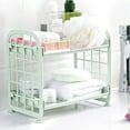 thumbnail image 4 of Two Layer Hollow Storage Rack Desktop Kitchen Finishing Rack Bathroom Double Layer Cosmetic Storage Shelf, 4 of 5