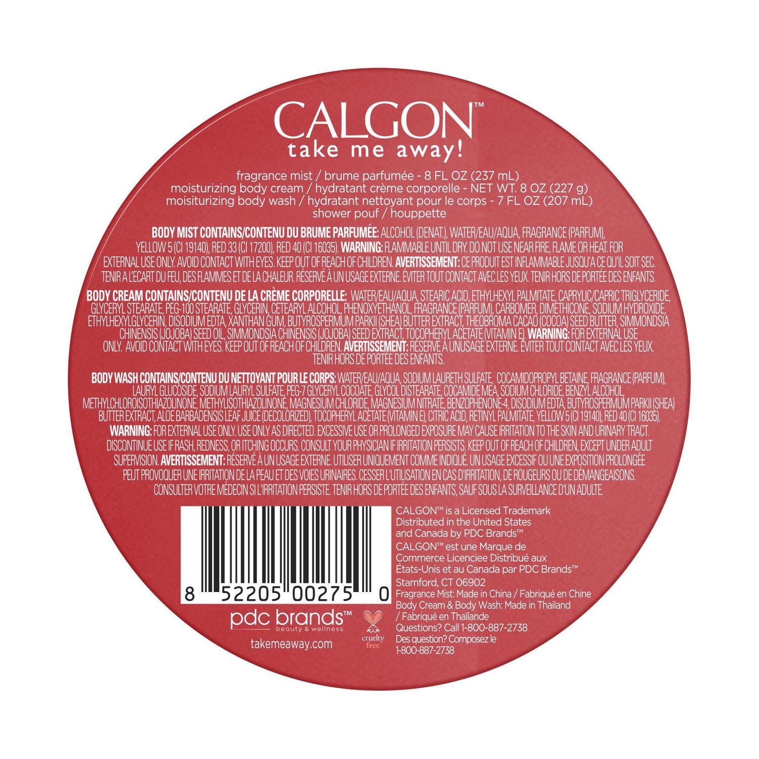 Calgon Take Me Away! Hawaiian Ginger 4 Piece Gift Set