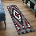 thumbnail image 3 of 2'x6' Rug Runners for Hallways Kitchen, Boho Red Grey Non Slip Entryway Beside Floor Carpet Runner, Geometric Southwestern Retro Ethnic Washable Laundry Room Bedroom Throw Rugs Mat for Family Pet, 3 of 8