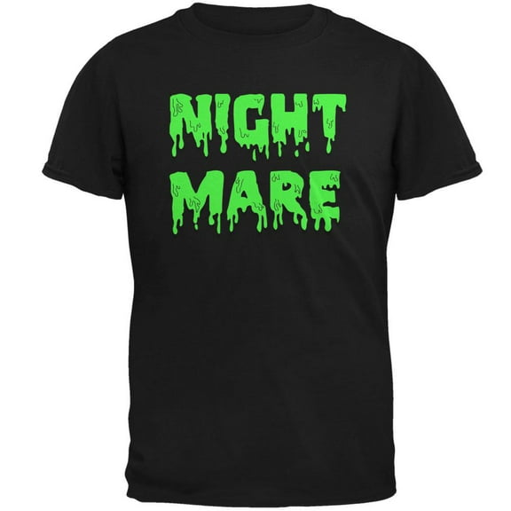 Halloween Nightmare Horror Slime Dripping Text Mens T Shirt Black LG