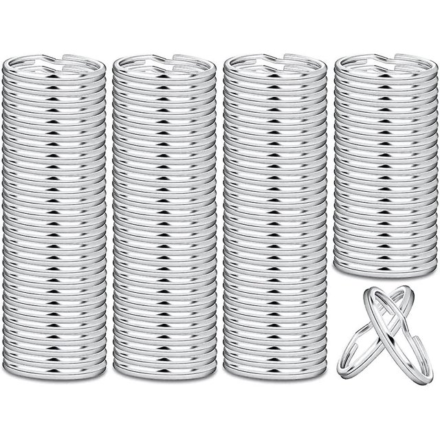 100 Piezas Llaveros de Anillo, Anillos de Llavero Divididos, Anillo de Llavero con Cadena, Conectores de Joyería de Anillos de Salto, Anillos de Salto Abiertos