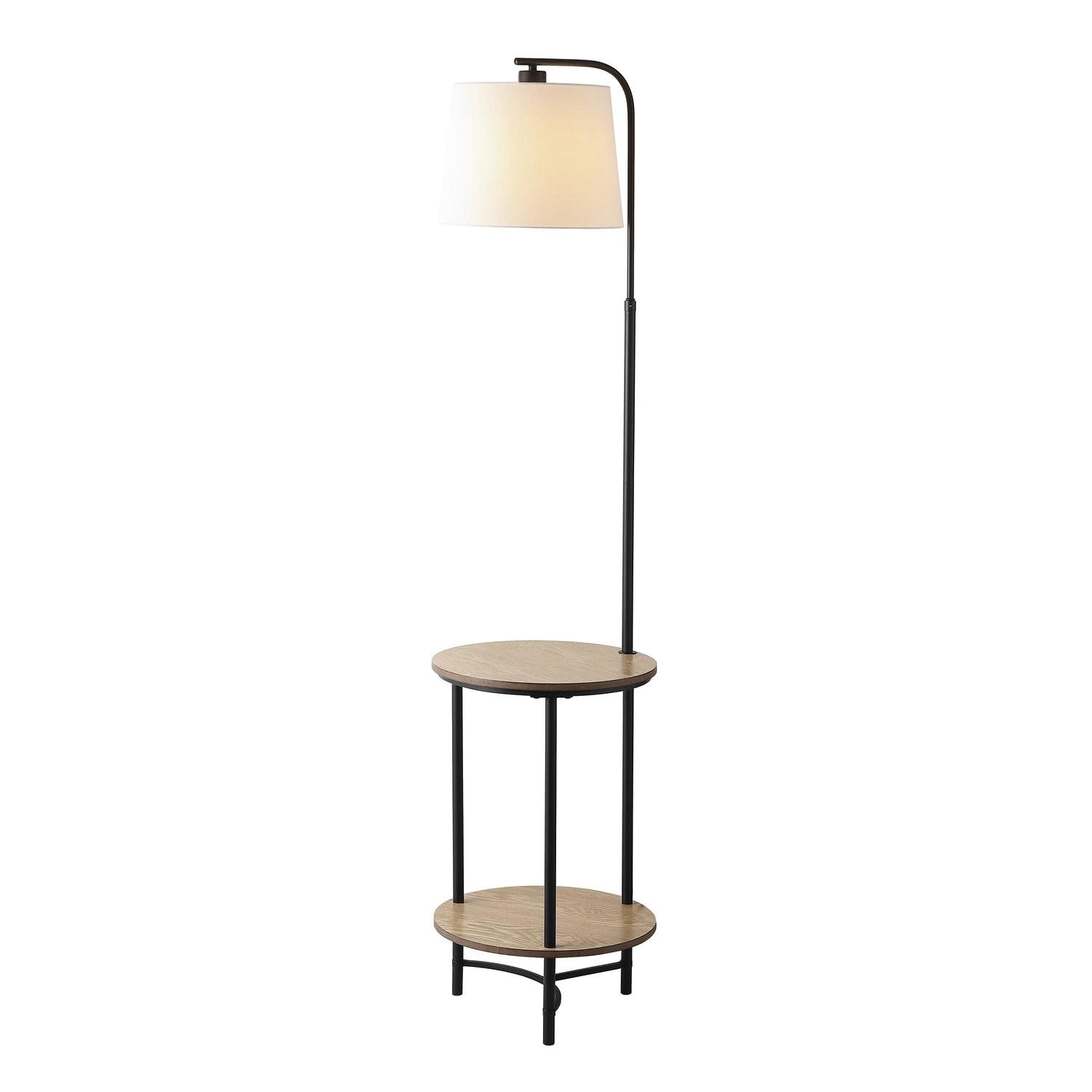 SAFAVIEH Henley 63 in. H Floor Lamp with Table, Matte Black