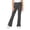 Dark Gray, variant on Girls Solid Flared Pants, Casual Zip Closure Bell-Bottoms with Pockets for School 5-16Years