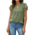 thumbnail image 2 of Blouses for Women Dressy V Neck  Sleeve Summer Tops Casual Flowy Shirts, 2 of 9