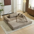 thumbnail image 7 of Ktaxon Convertible Sofa Bed, Pull-Out Sleeper Loveseat Couch with Oversized Back Pillow, Ideal for Living Room or Guest Use Gray, 7 of 7