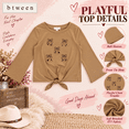 thumbnail image 7 of BTWEEN Girls 2-Piece Bell Sleeve Top and Split Flare Leggings Set, Cartouche, Size 7, 7 of 7