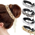 thumbnail image 1 of Paquete de 4 clips para el cabello Antideslizante Glitter Rhinestone accesorios para el cabello Nido de medio globo Expansión Jeweled Claws Cola de caballo Chignon Twist Rhinestone Bun Cover Clip de, 1 of 6