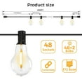 thumbnail image 4 of DAYBETTER 200FT Outdoor String Lights, Waterproof Patio Lights with 48 Hanging Lights A39 Bulbs, Shatterproof for Backyard Gazebo Porch Garden Outside Decor, 4 of 7