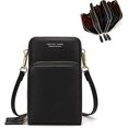 thumbnail image 1 of Tal Discount - Monedero pequeño para teléfono móvil para mujer, minibolso de mensajero con ranuras para tarjetas de crédito (negro) LingWen 9024715626271, 1 of 1