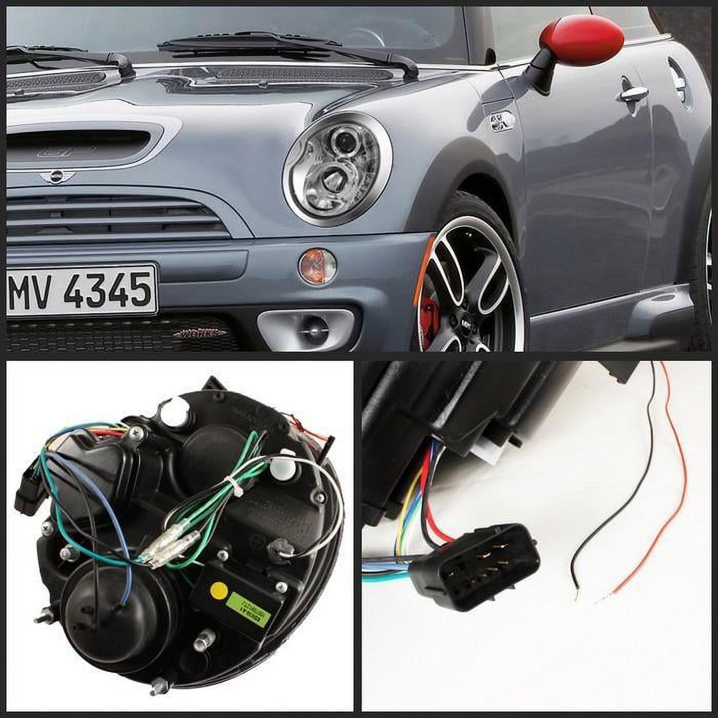 DTMOTO Black Projector Headlights W/ LED DRL Halo For Mini Cooper (2002-2006) – Osram Bulbs Included