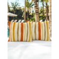 thumbnail image 6 of Outdoor Pillows Waterproof, Orange Yellow Stripe Bedding Throw Pillows with Insert for Couch Sofa Bed, Fall Farmhouse Modern Abstract 16x16 Inch Pillowcases Decorative Camping Patio Pillow Set of 2, 6 of 8