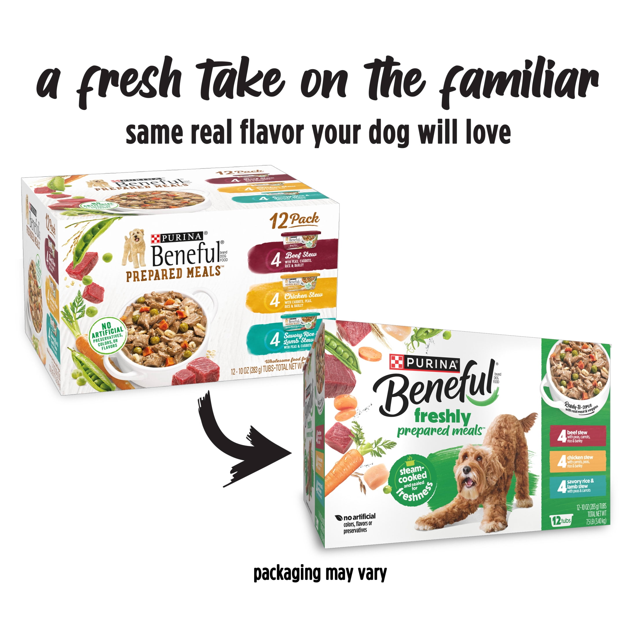 Purina Beneful Dog Food Freshly Prepared Meals Variety Pack Wet Dog Food with Gravy