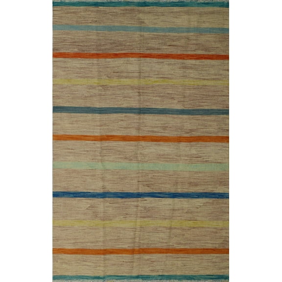 Winchester Ramey Brown/Orange Rug, 5'3" x 7'10"
