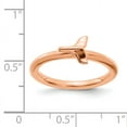 thumbnail image 4 of Stackable Expressions Sterling Silver Rose Gold-plated Whale Tail Ring, 4 of 8