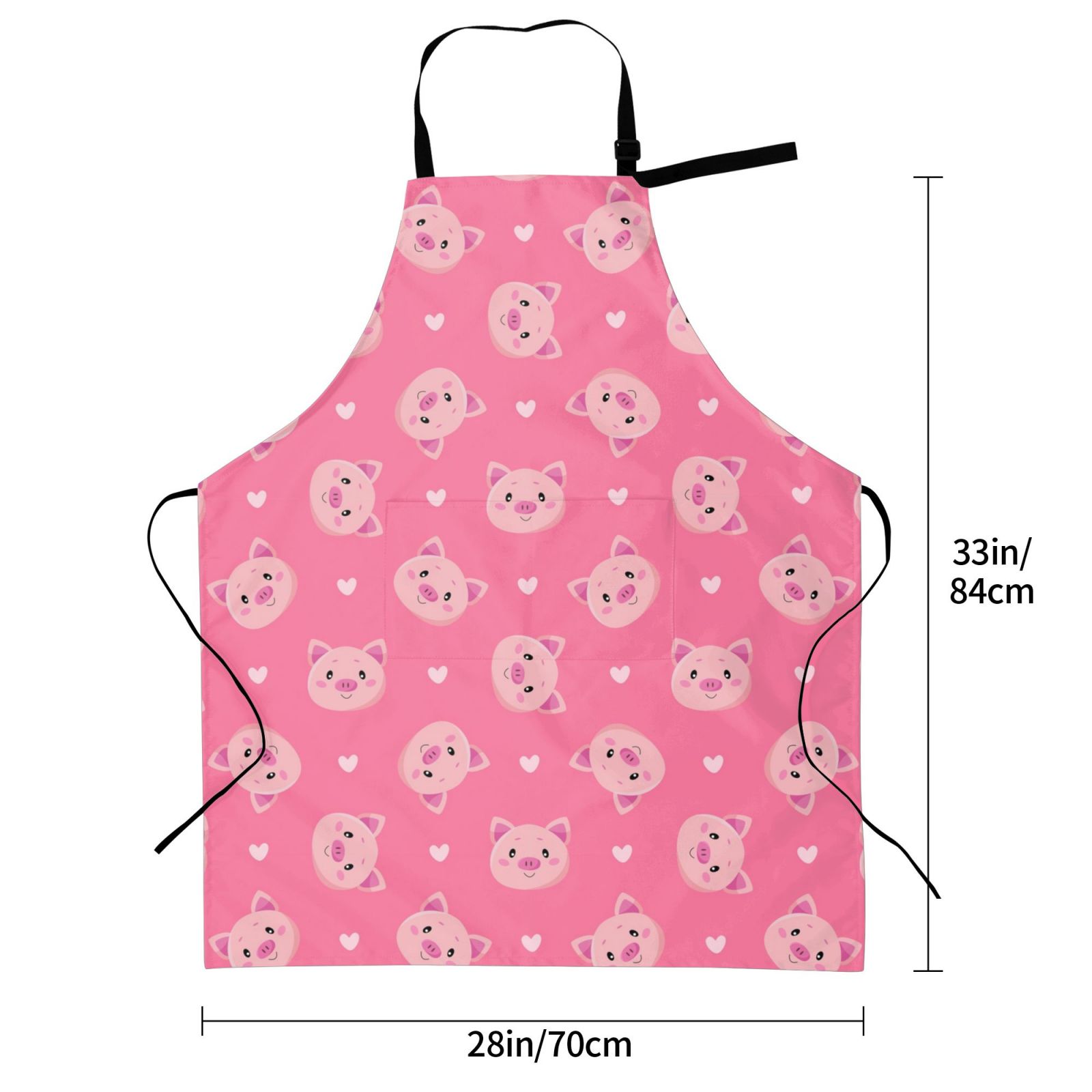 Kdxio Cartoon Pigs and Hearts Apron with Pockets Adjustable Kitchen Aprons for Men Women Waterproof Aprons for Cooking,Drawing,Crafting, Baking Household Cleaning