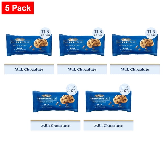Ghirardelli Premium Baking Milk Chocolate Chips 11.5 oz - 5 Pack
