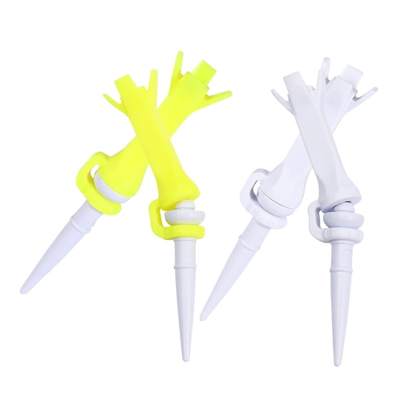 Mobutofu 4-Pack Plastic Golf Tees with Rubber Holders for Training and Practice, Golf Accessories Set