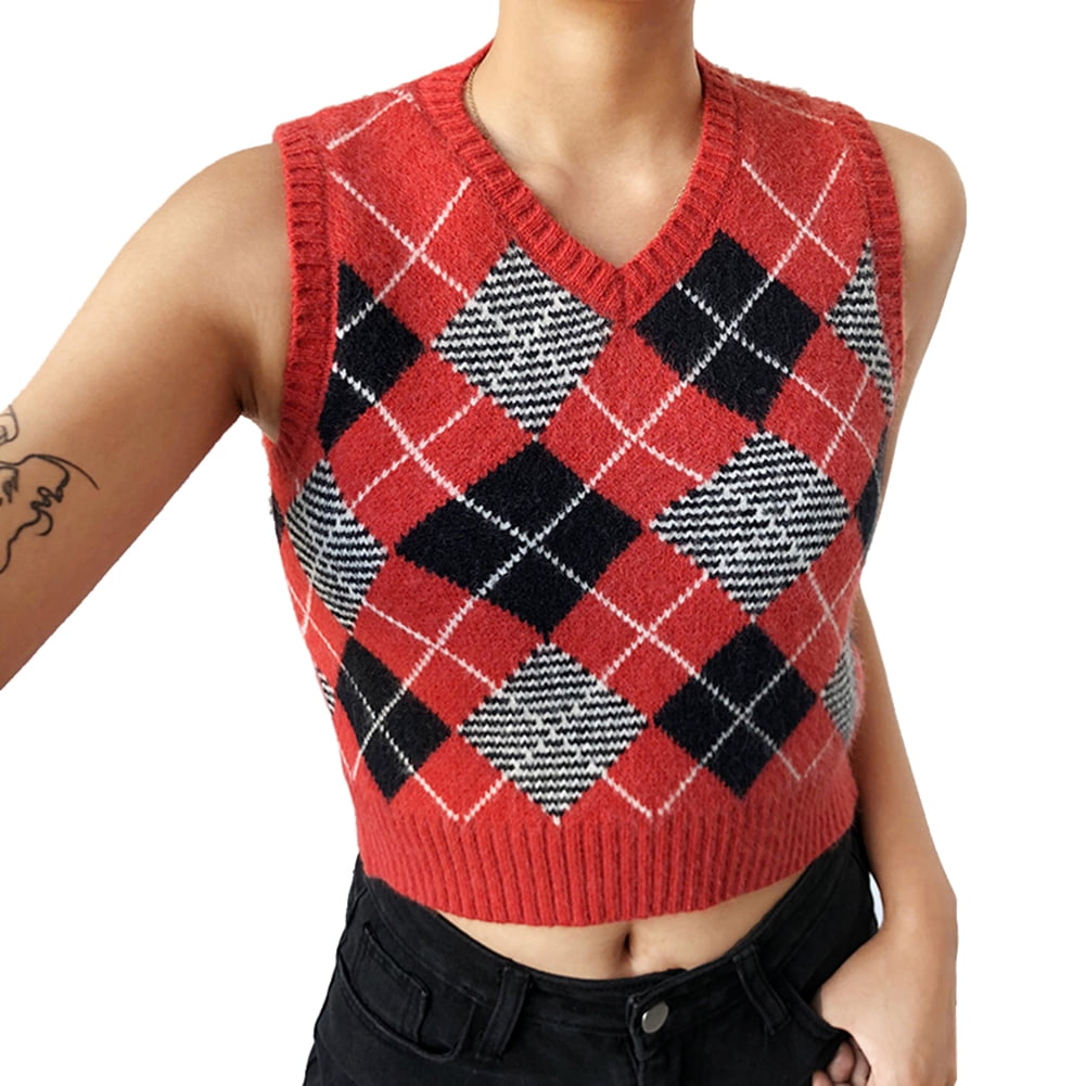 cropped sweater vest