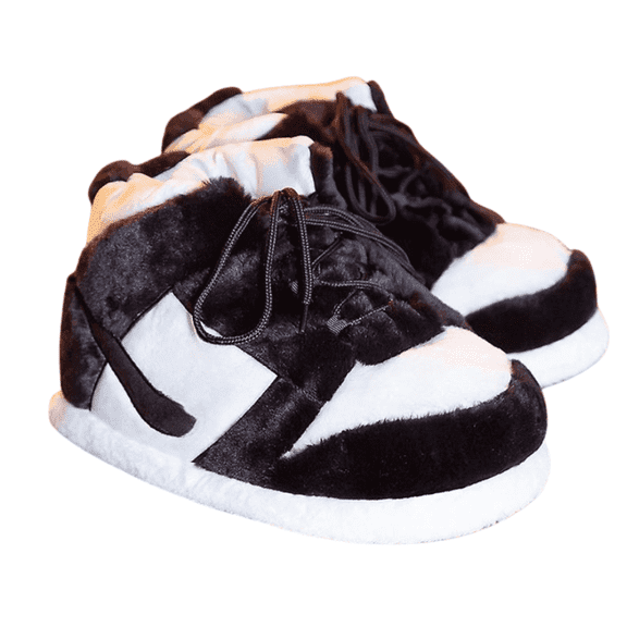 DSK Global Sneaker Slippers – Warm & Comfy Indoor & Outdoor Slippers, Unisex Plush Slippers, Fuzzy Slipper Soft House Shoes for Men, Women, and Kids – One Size Fits Most, Black