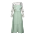 thumbnail image 5 of WTXUE Robe à Manches Longues, Robe Longue en Mousseline Patchwork à Col en V Ajourée pour Femme, Robes de Soirée Demoiselle d'Honneur Robe Décontractée, Robe en Tulle Femme, Robe en Maille, Robe Verte, 3# Vert m, 5 of 5