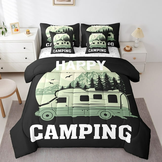 YST Ensemble de Douillette Happy Camping, Format Double, 7 Pcs, Lit en Sac, Enfants et Adultes