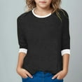 thumbnail image 4 of Juslio Girls Shirts Round Neck Solid Casual Kids Clothing Fashion Tops Girls and Boys Shirts, 4 of 6