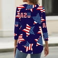thumbnail image 4 of 3/4 Sleeve Patriotic Tops for Women USA Flag 4Th July American Red White Blue Star Stripe T-Shirt Plus Size White L, 4 of 4